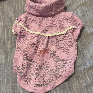 Lavender Lace Small Pet Dress with Crochet Trim